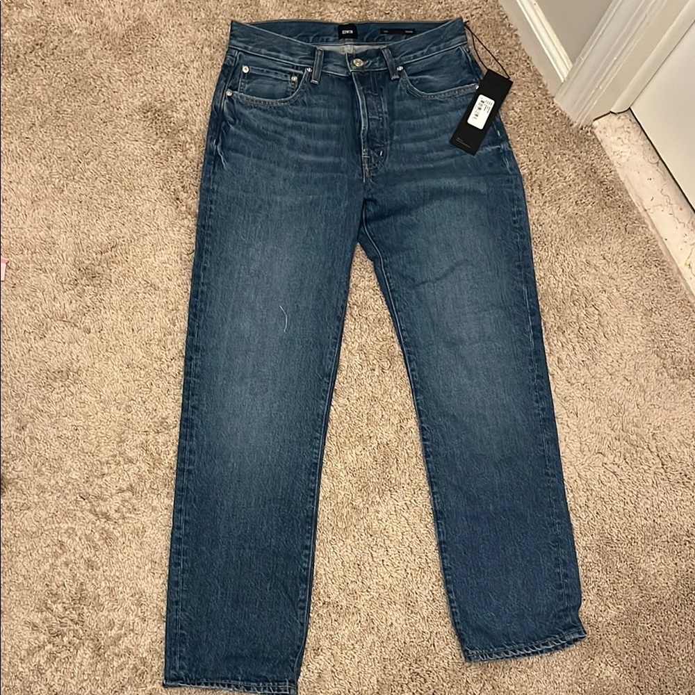 Edwin Blue Tash Relaxed Straight Denim Jeans